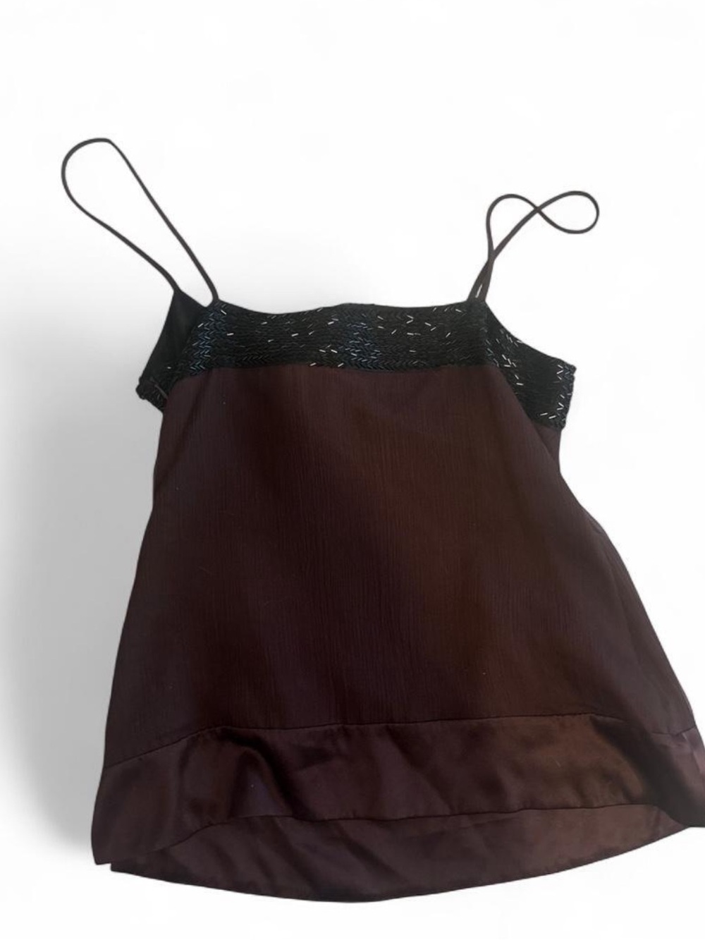 Vintage Y2K Laundry by Shelli Segal 100% silk beaded camisole top size S - Picture 2 of 2
